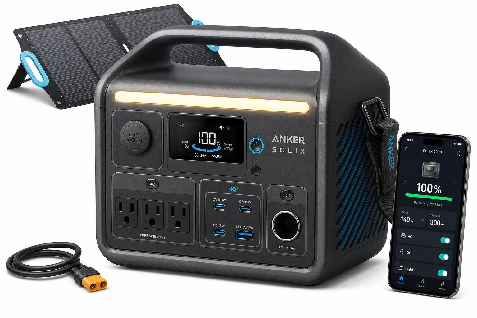 Anker SOLIX C300 Portable Power Station Review: Compact 288Wh LiFePO4 Power for Camping and Emergencies