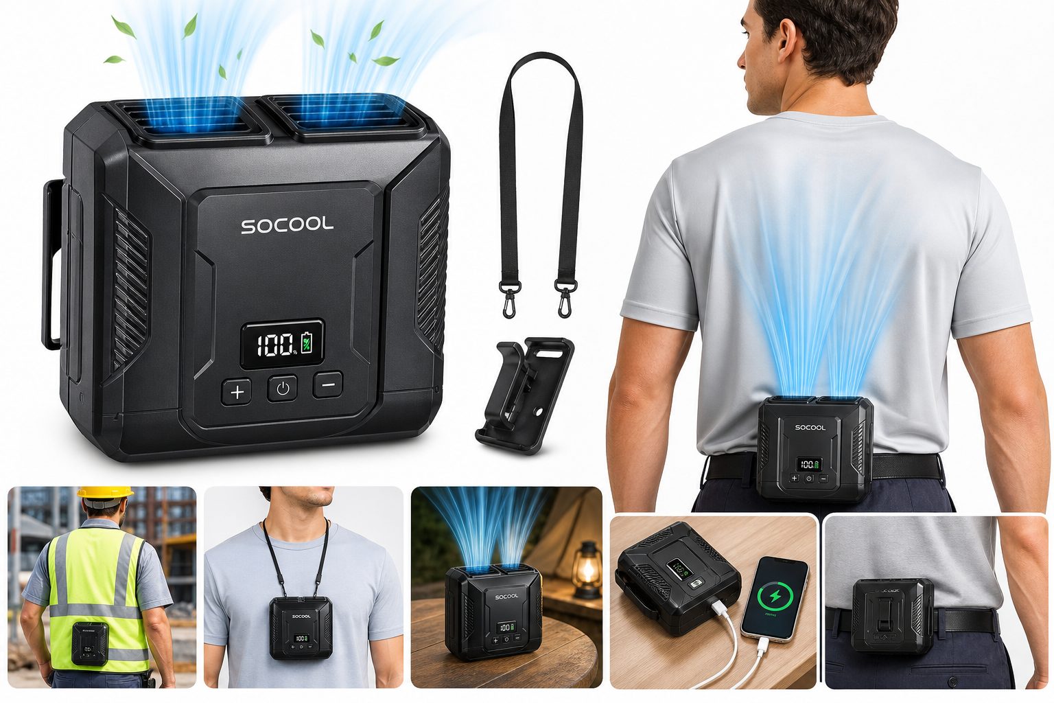 Socool 20000mAh Portable Waist Fan Review: Hands‑Free Cooling for Worksites and Travel