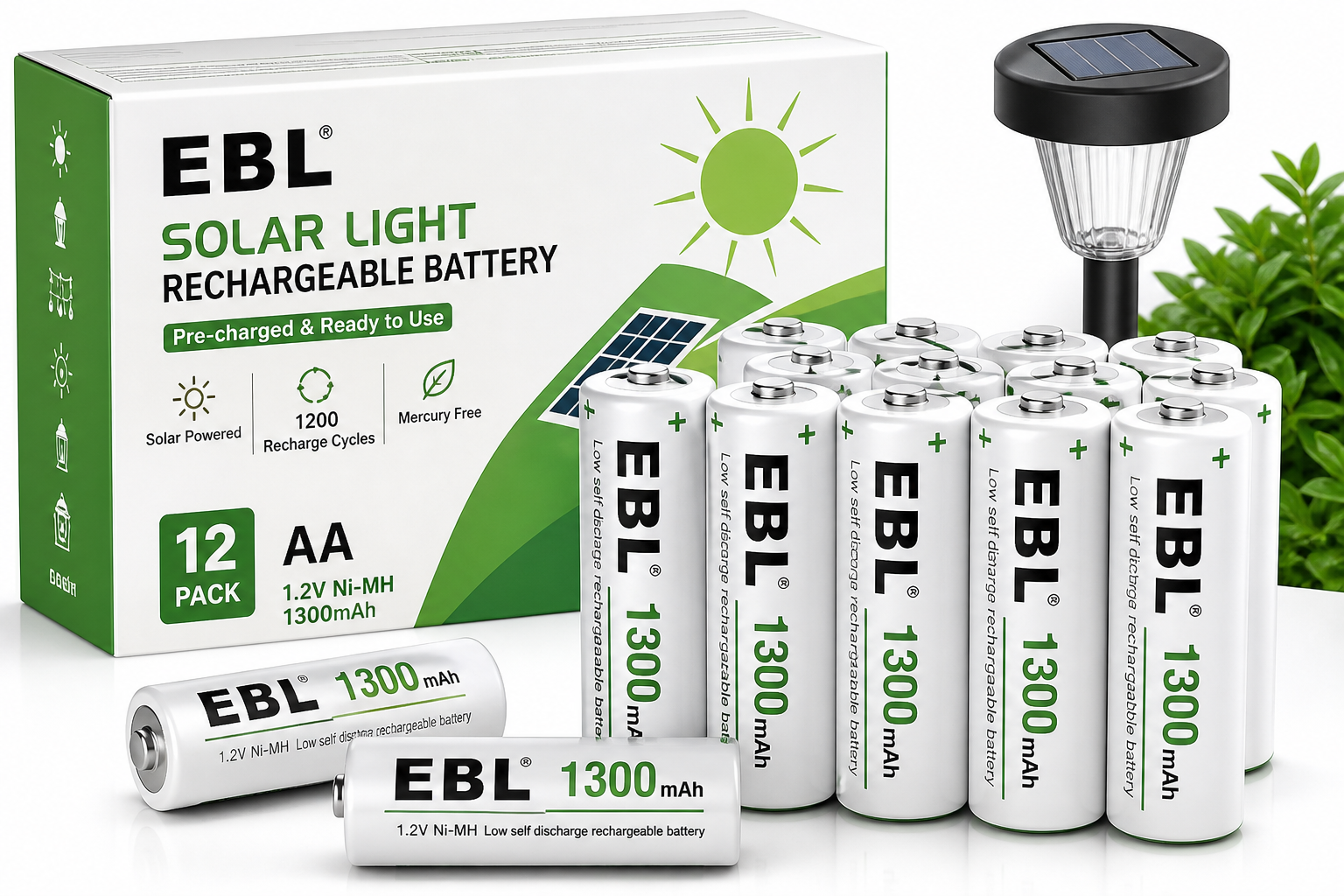 EBL Solar AA Rechargeable Batteries (12-Pack, 1300mAh) Review: A Practical Upgrade for Garden and Pathway Lights
