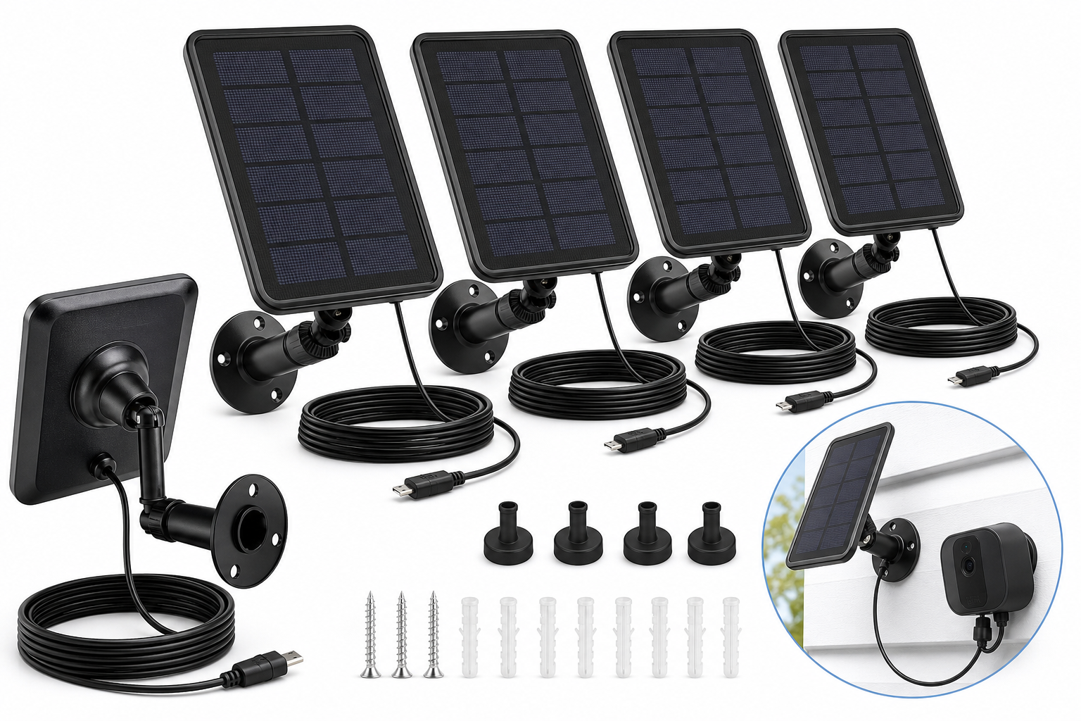 Rhorawill 4-Pack Solar Panel for Blink Outdoor Cameras: Convenient, Continuous Power for Your System