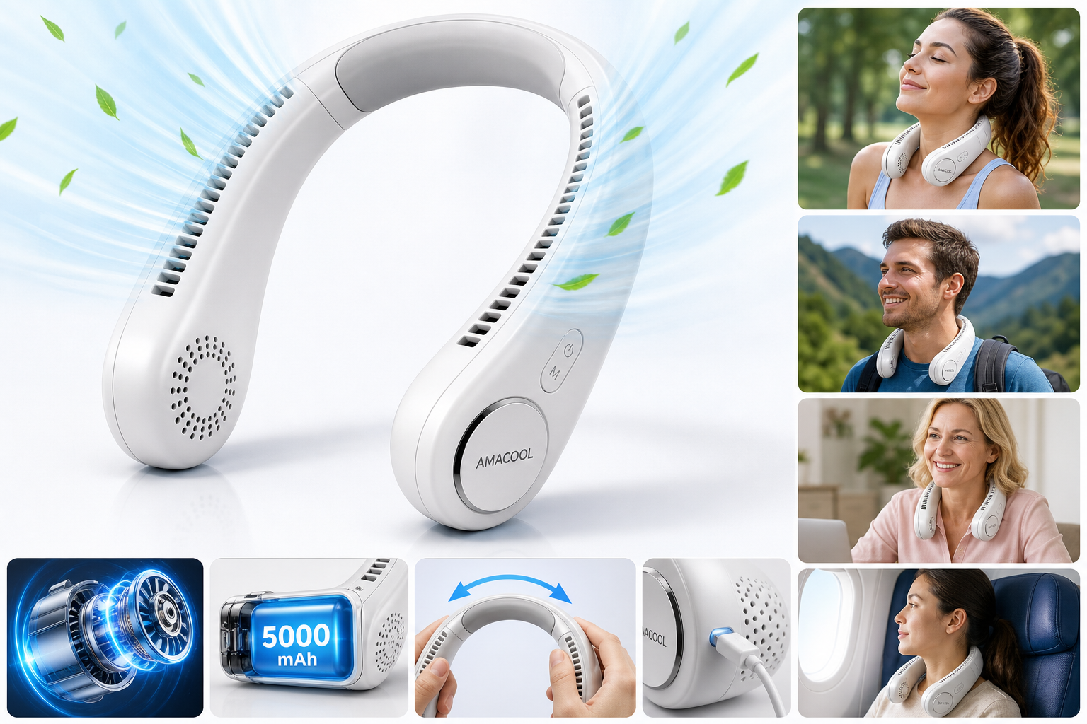 AMACOOL Bladeless Neck Fan (HF370) Review: Hands‑Free Cooling for Everyday Use