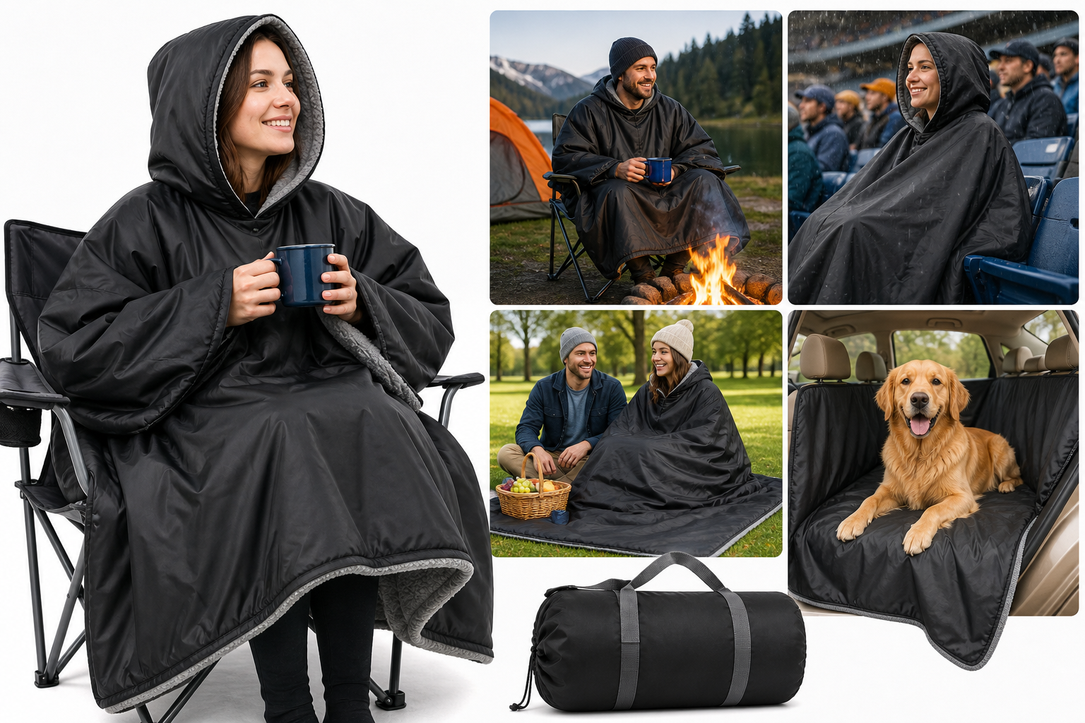 hotkoko Outdoor Poncho Blanket Review: A Versatile Waterproof Wearable for Camping and Stadiums