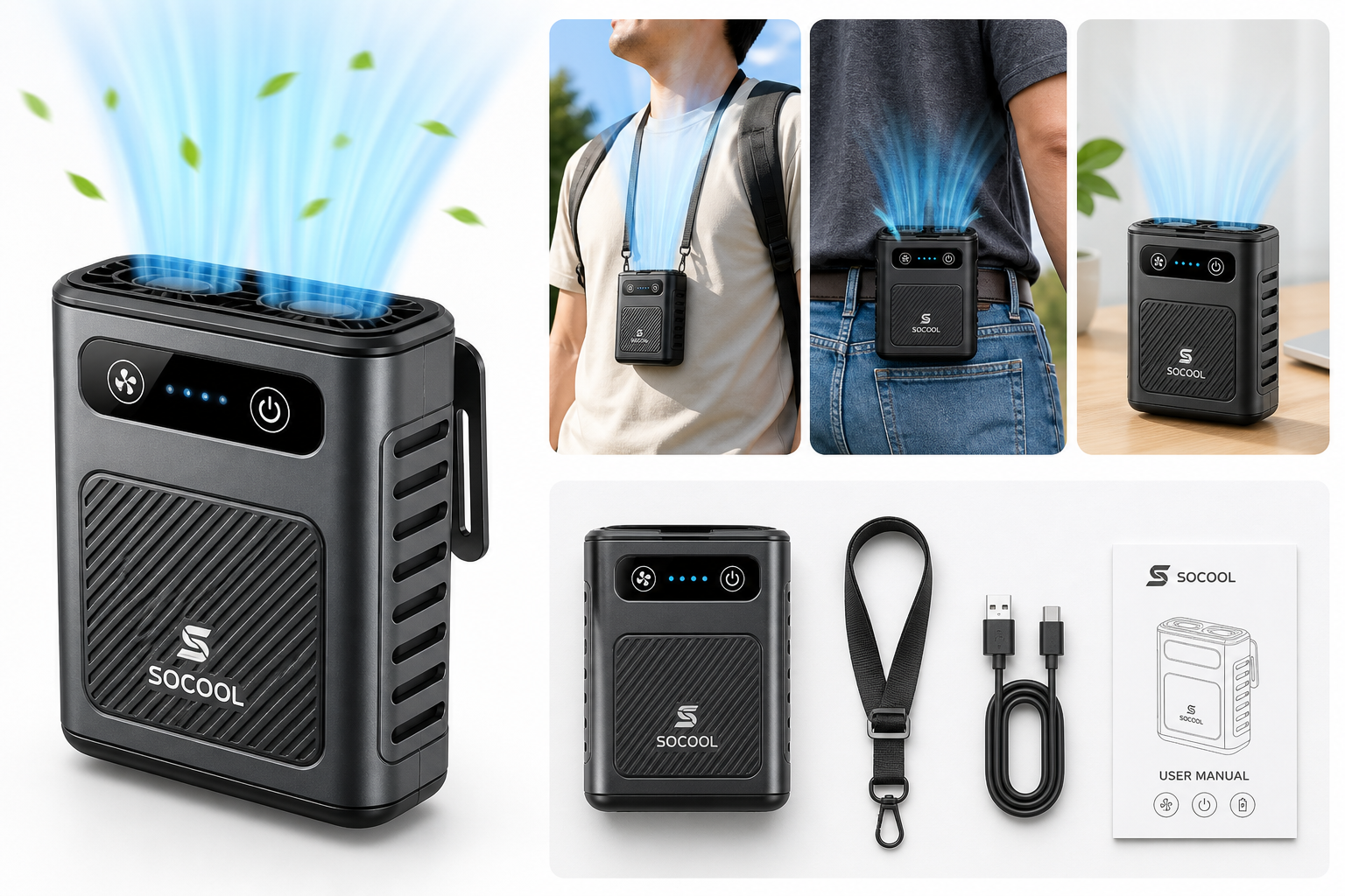 Socool 20000mAh Portable Waist Fan Review: Long-Lasting Hands‑Free Cooling for Work and Travel