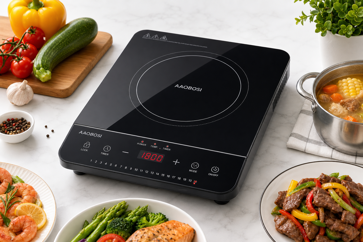 AAOBOSI Portable Induction Cooktop Review: Compact Power and Precise Control for Small Spaces