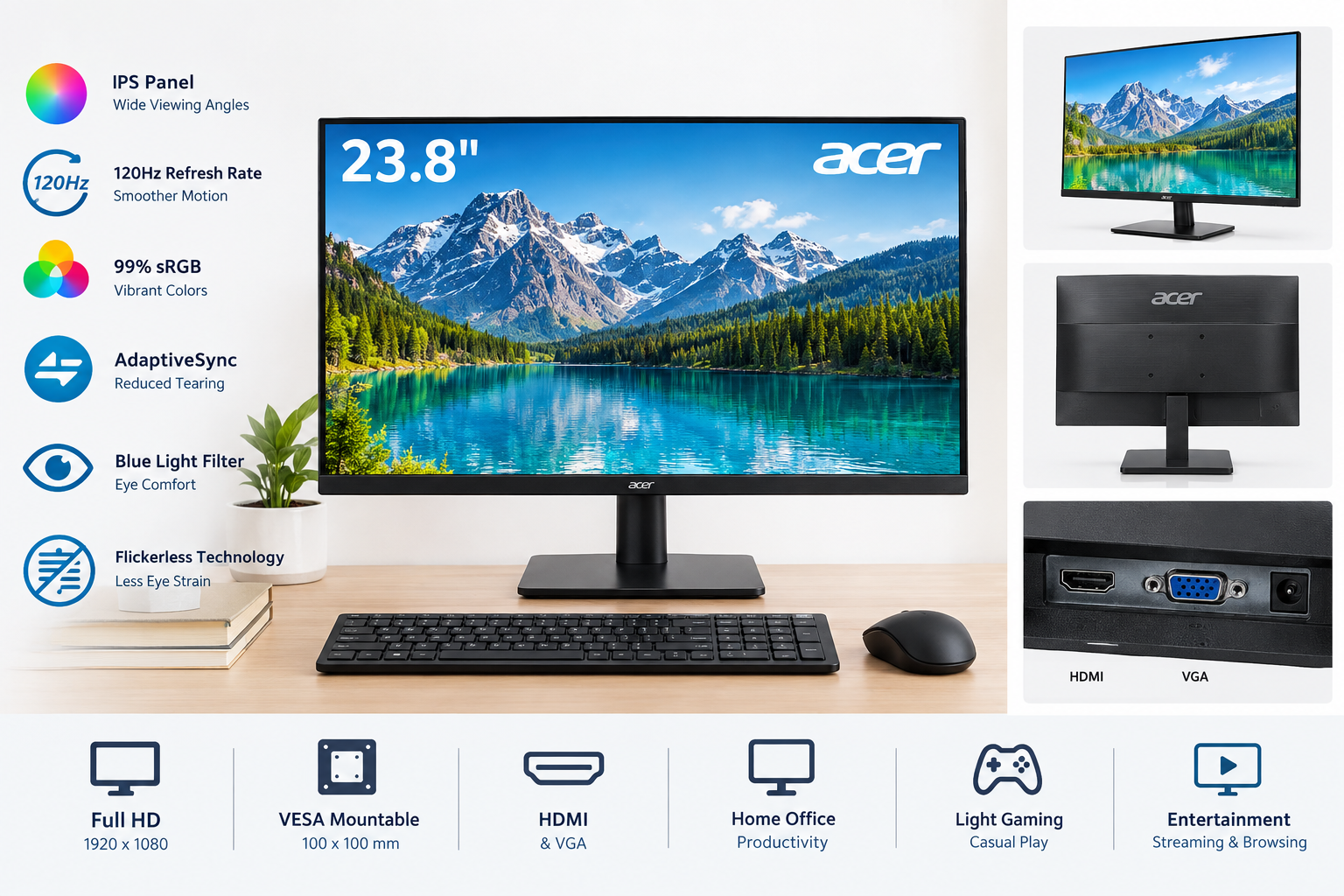 Acer SB243Y G0bi Review: A Practical 23.8-Inch 120Hz IPS Office Monitor
