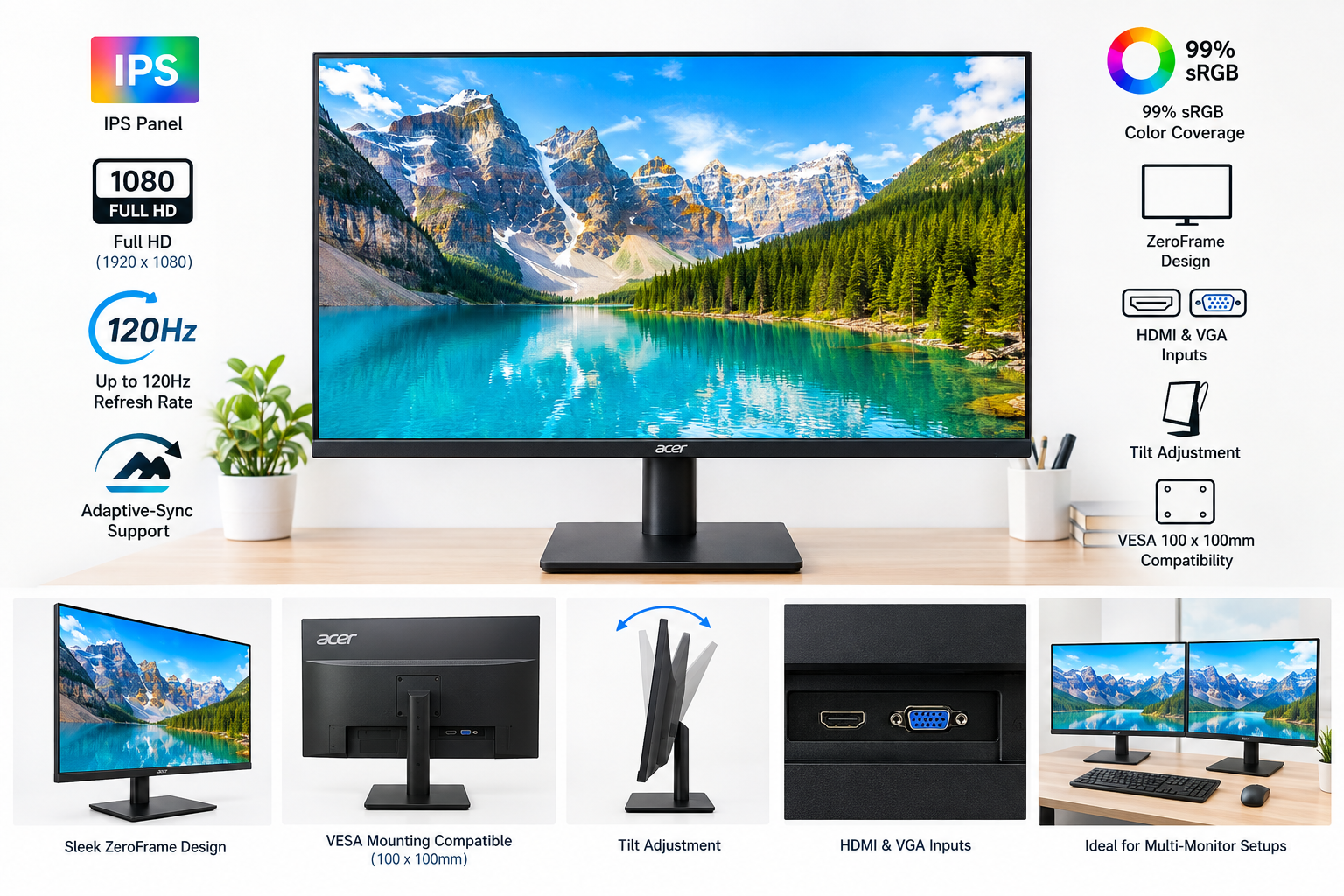 [Acer KA242Y G0bi 23.8-Inch FHD IPS Monitor](https://www.amazon.com/dp/B0DYQX28HR)